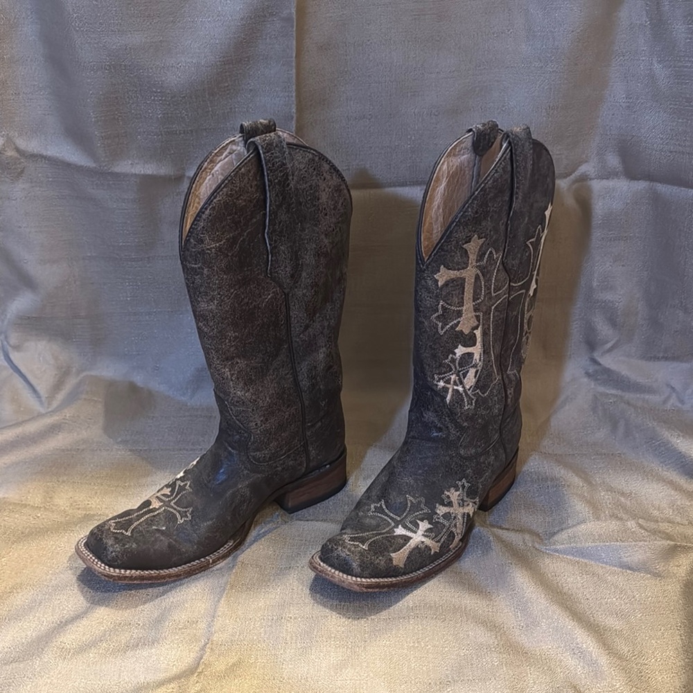 Circle G Black and Cream Western Boots